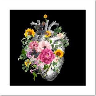 Bloom flowers and roses Heart Human Anatomy Posters and Art